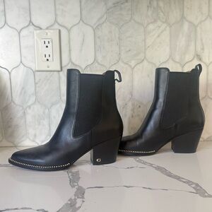 Coach Black Leather Ankle Booties